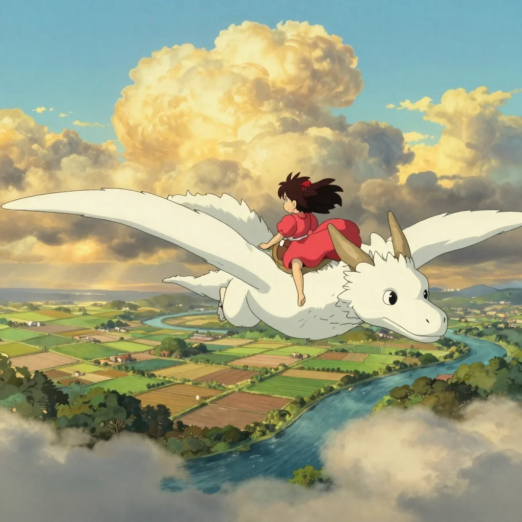 Flying Scene - AI Generated Ghibli Style Art