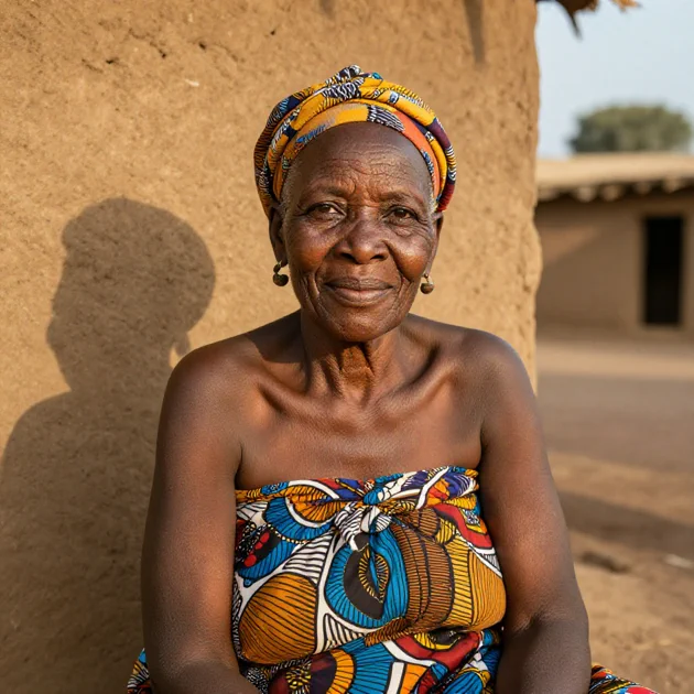 Portrait of elderly African woman